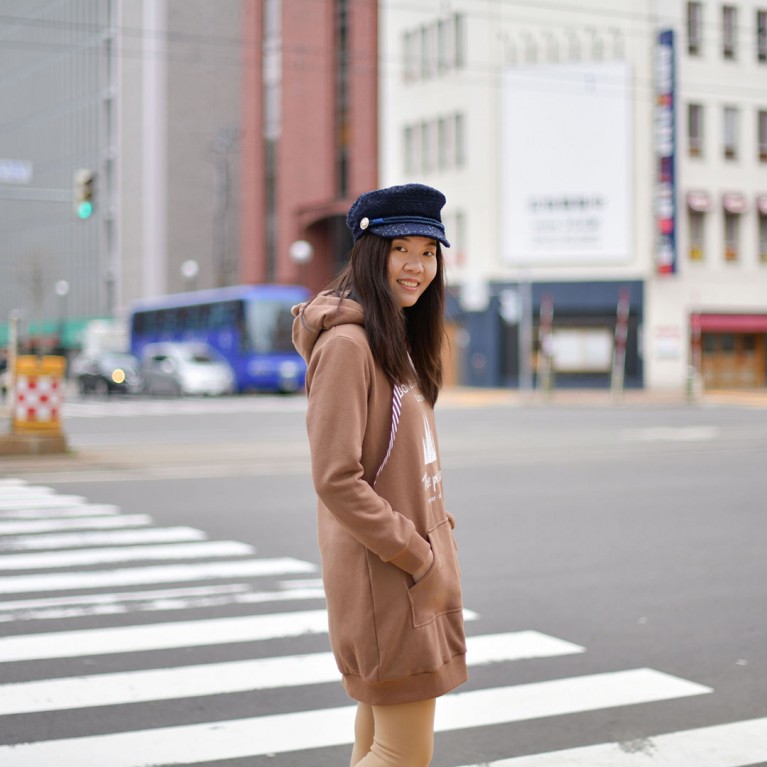 Bond street hoodie dress (ดำ/น้ำตาล/ชมพู)