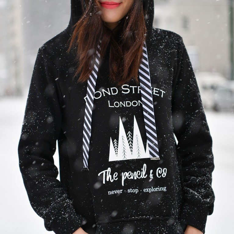 Bond street hoodie dress (ดำ/น้ำตาล/ชมพู)