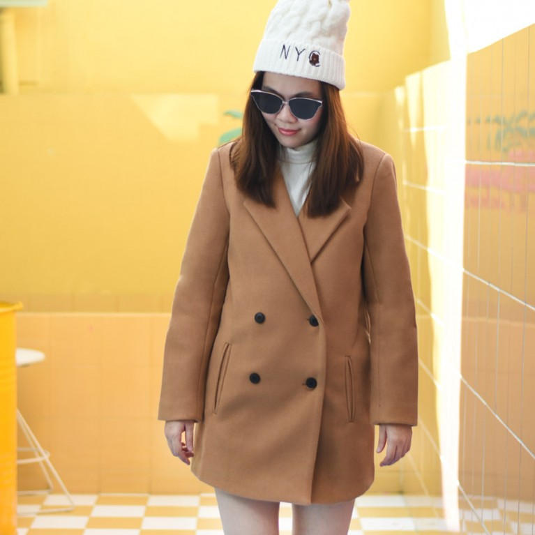 Classic wool coat (Caramel brown)