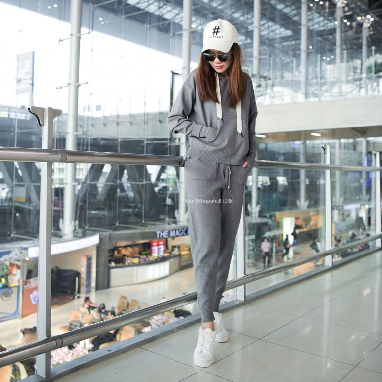 Knit warm journey set (ดำ/เทา/เบจ/ครีม/ชมพู)