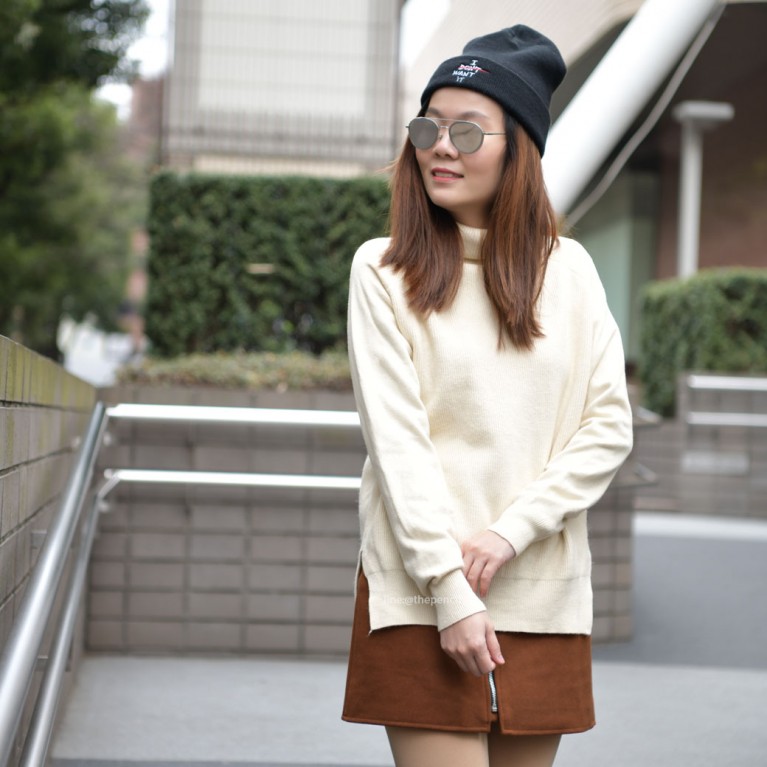 Basic turtleneck sweater 2 (ครีม/ดำ/แดงอิฐ/ชมพู/เทา)