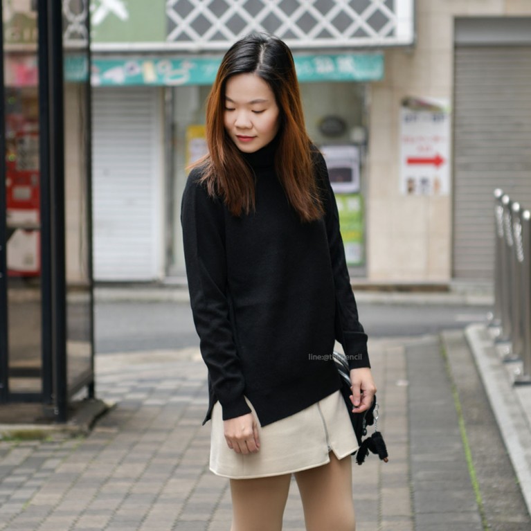 Basic turtleneck sweater 2 (ครีม/ดำ/แดงอิฐ/ชมพู/เทา)