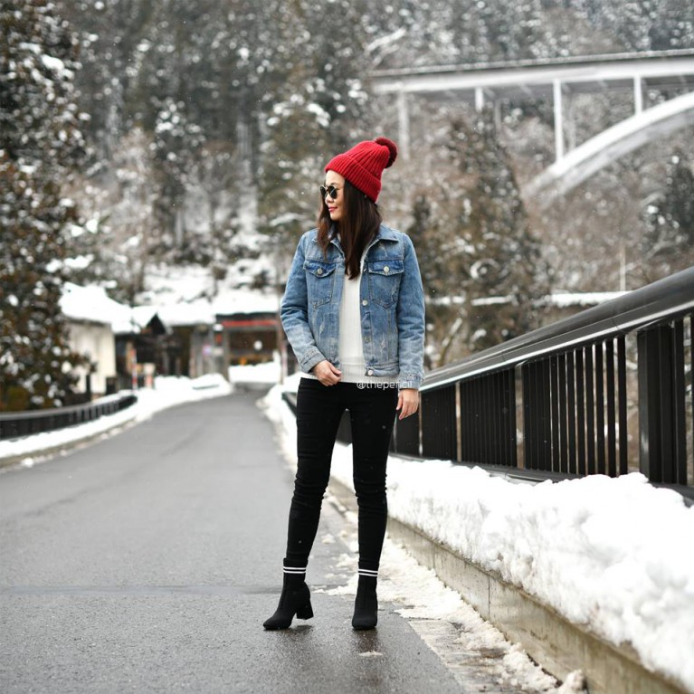Fur denim jacket