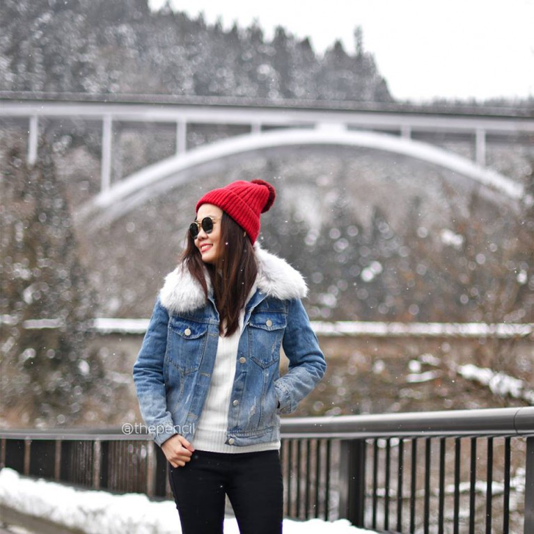Fur denim jacket