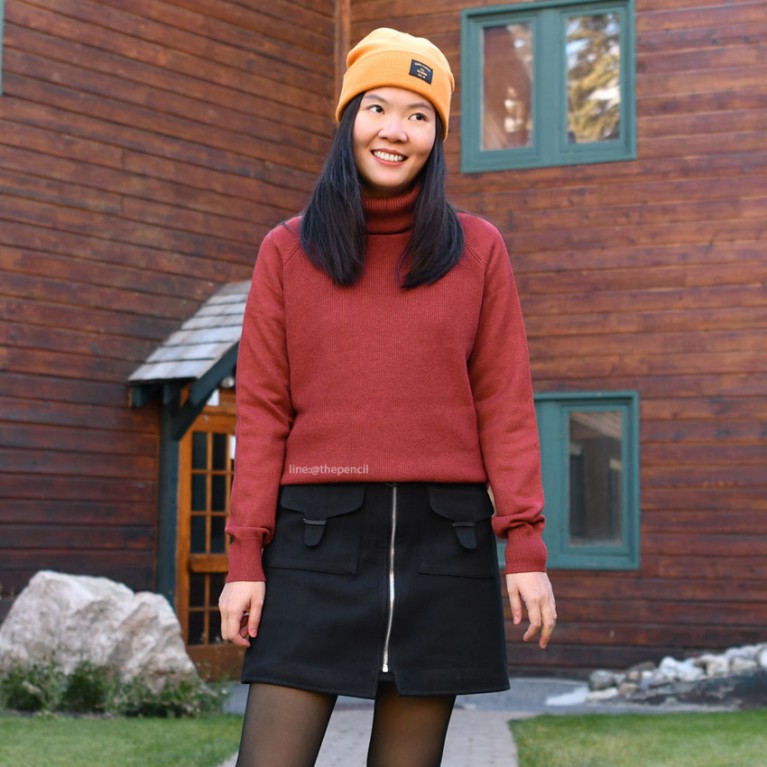 Zipper skort (ดำ/น้ำตาล)