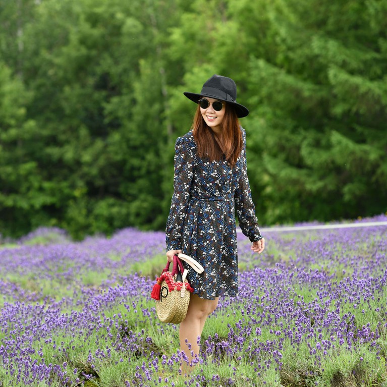 Elegant black floral dress
