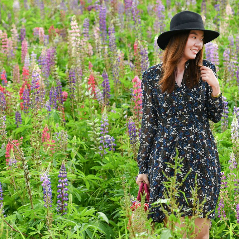 Elegant black floral dress