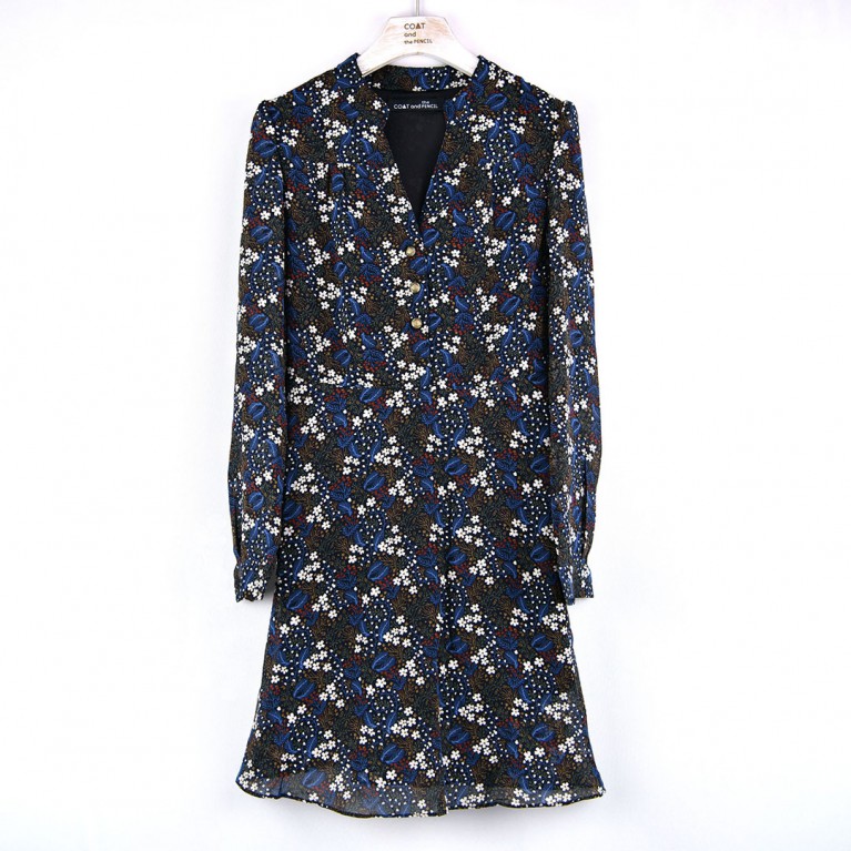 Elegant black floral dress