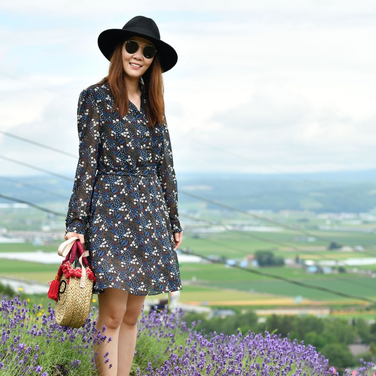 Elegant black floral dress