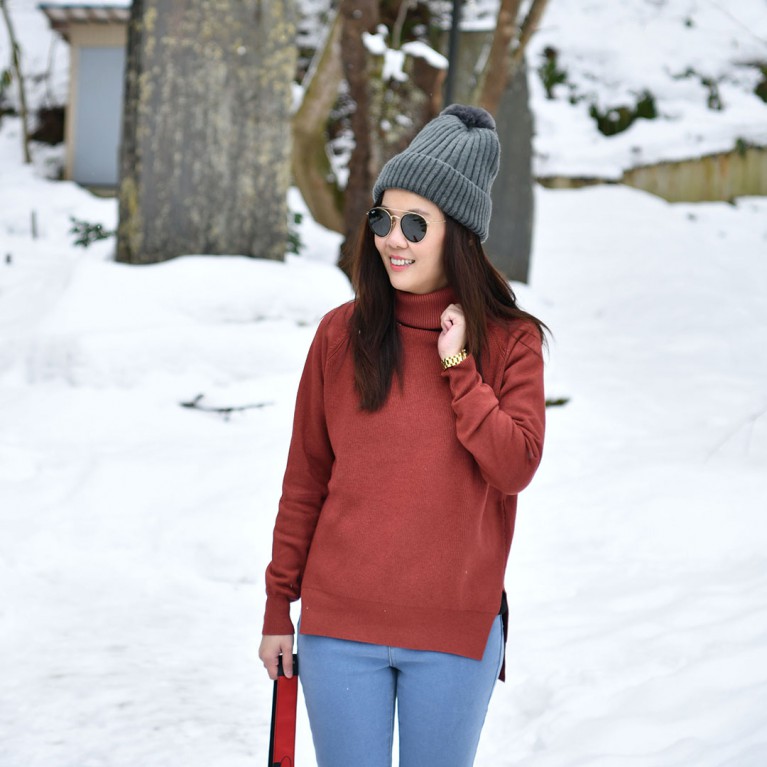 Basic turtleneck sweater 2 (ครีม/ดำ/แดงอิฐ/ชมพู/เทา)
