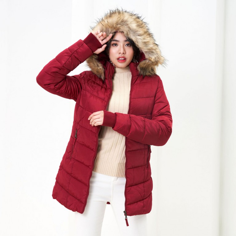 Handy Padded Fur Down Coat