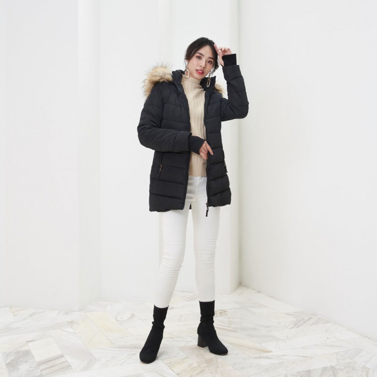 Handy Padded Fur Down Coat