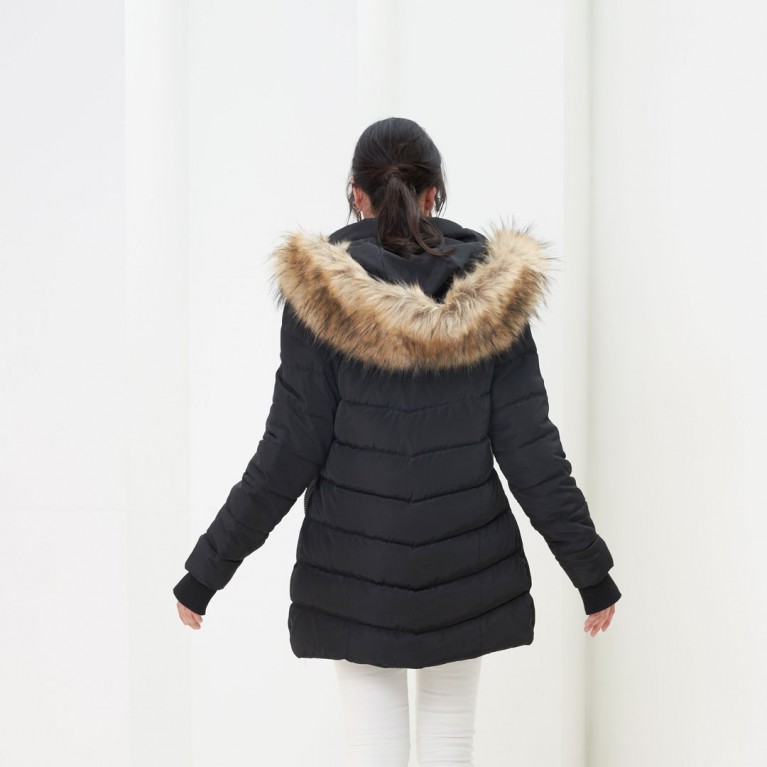 Handy Padded Fur Down Coat