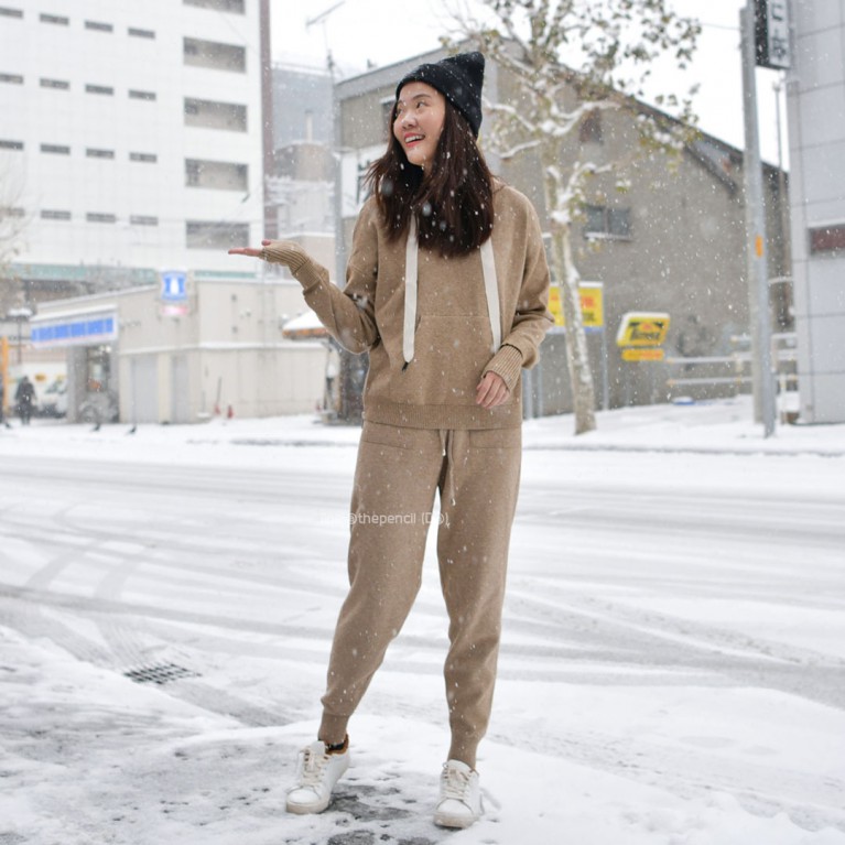 Knit warm journey set (ดำ/เทา/เบจ/ครีม/ชมพู)