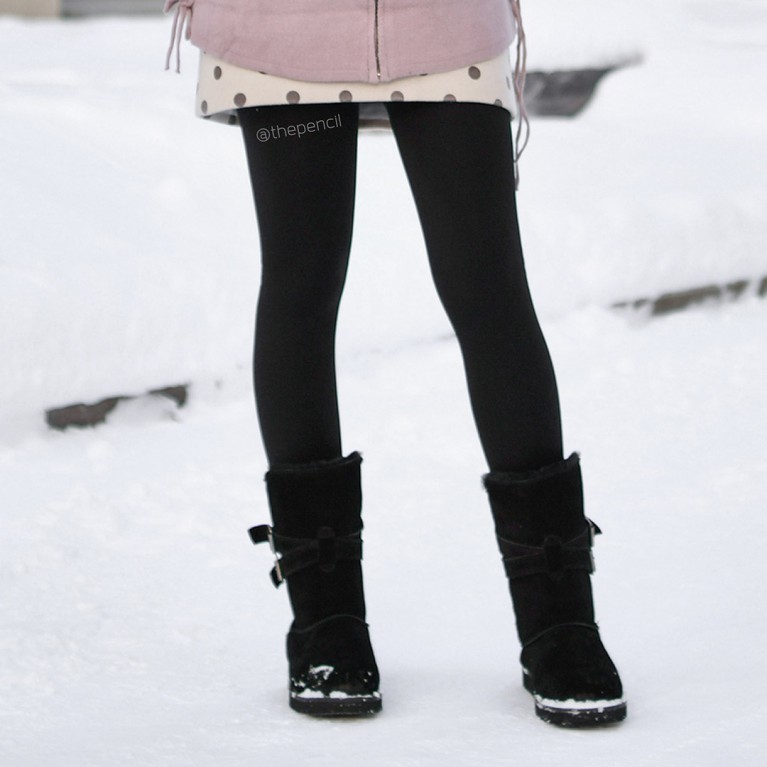 ถุงน่องบุขนหนา รุ่น Winter super wide (เนื้อ/ดำ) (คลุมทั้งเท้า)