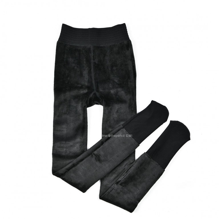 ถุงน่องบุขนหนา รุ่น Winter super wide (เนื้อ/ดำ) (คลุมทั้งเท้า)