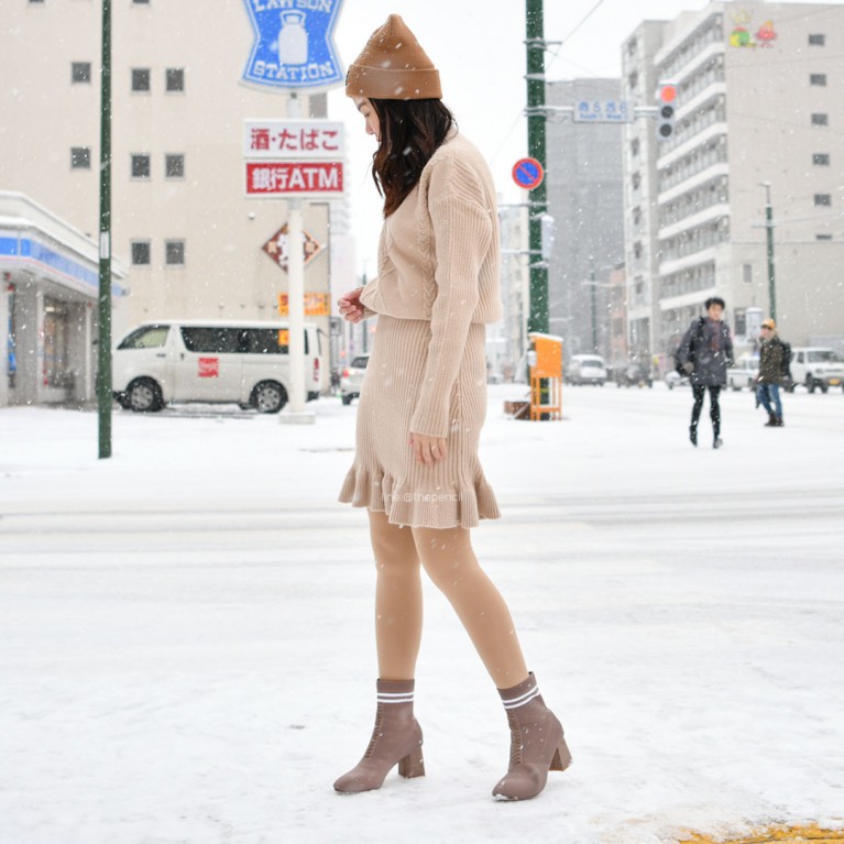 ถุงน่องบุขนหนา รุ่น Winter super wide (เนื้อ/ดำ) (คลุมทั้งเท้า)