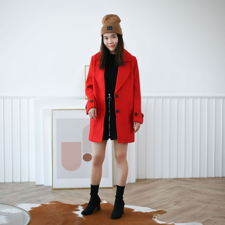 New York coat (เขียว / แดง)