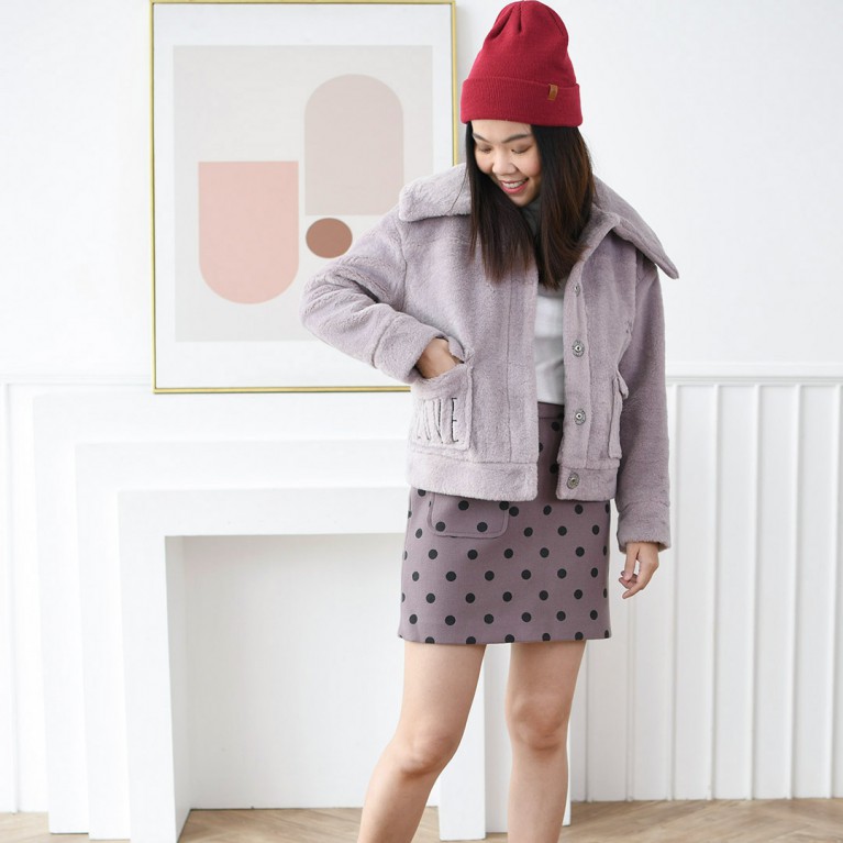 Violet Furry Jacket