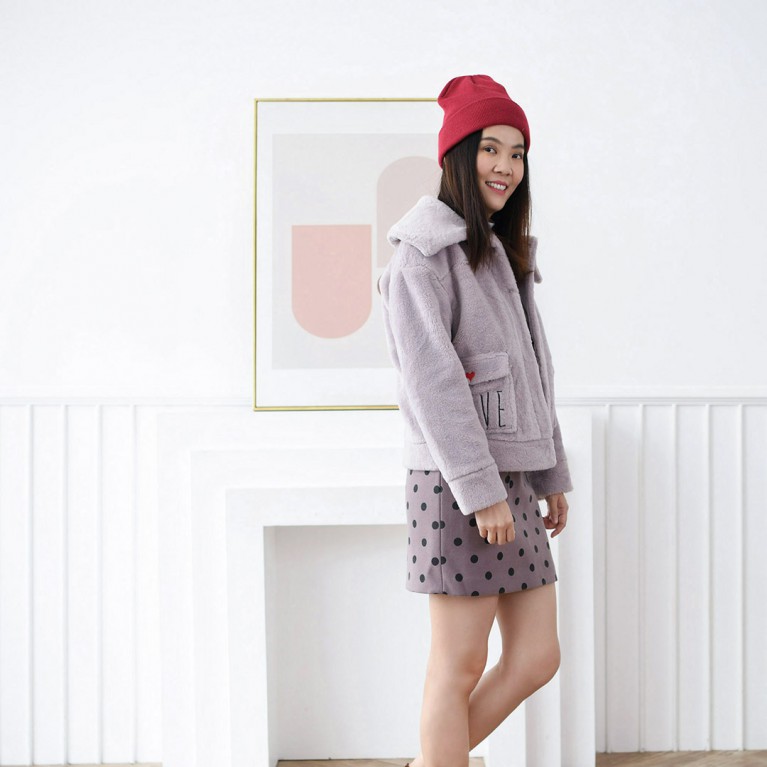 Violet Furry Jacket
