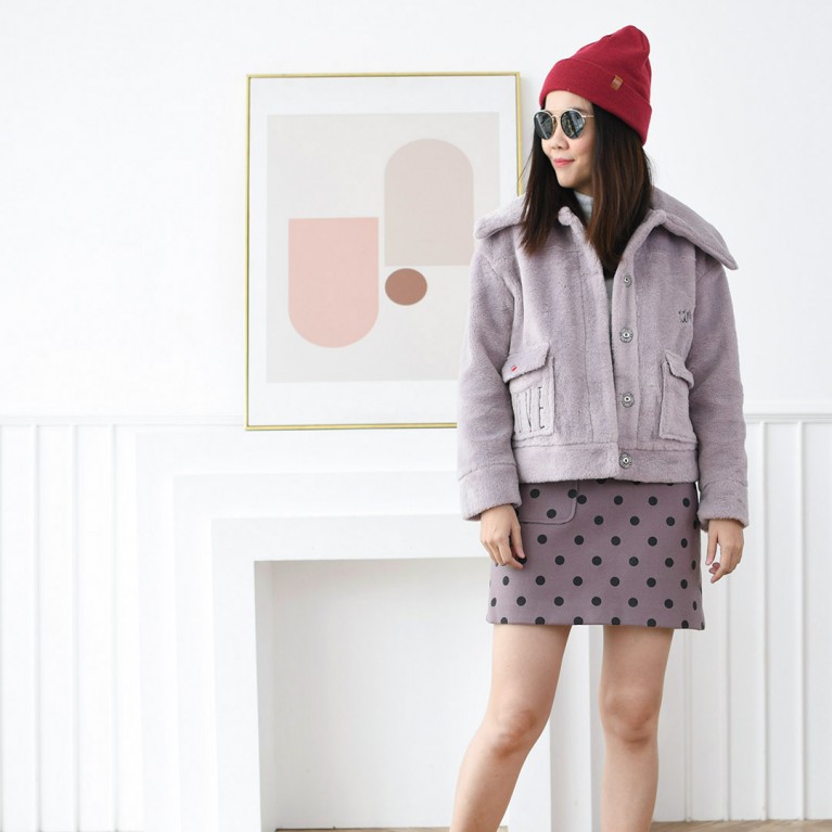 Violet Furry Jacket