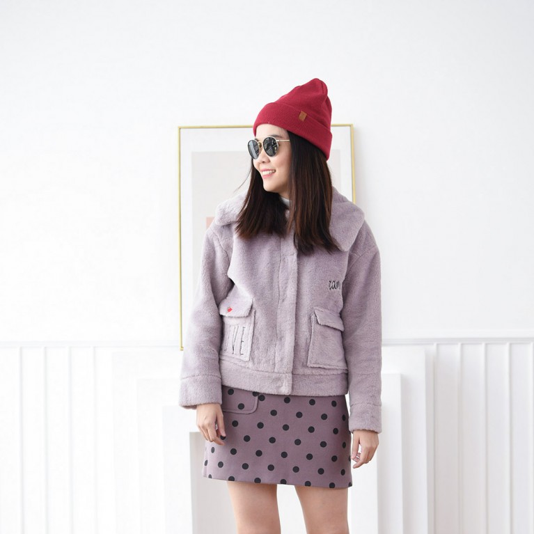 Violet Furry Jacket
