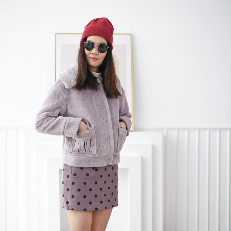 Violet Furry Jacket
