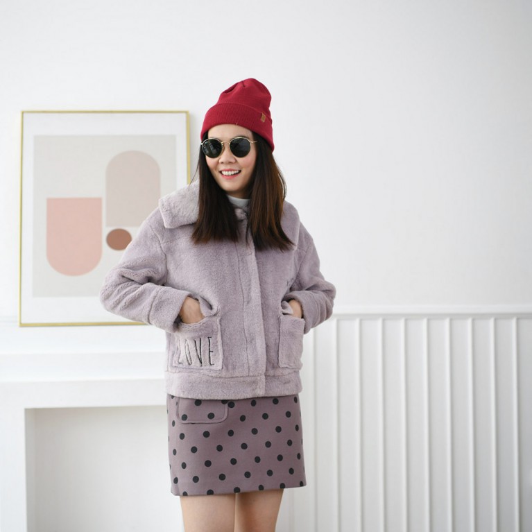 Violet Furry Jacket