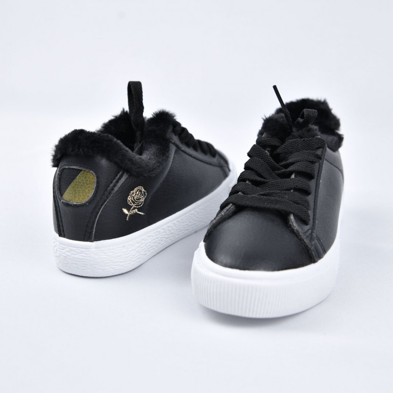 Sneakers con sale pelo esterno
