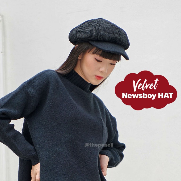 Velvet Newsboy hat