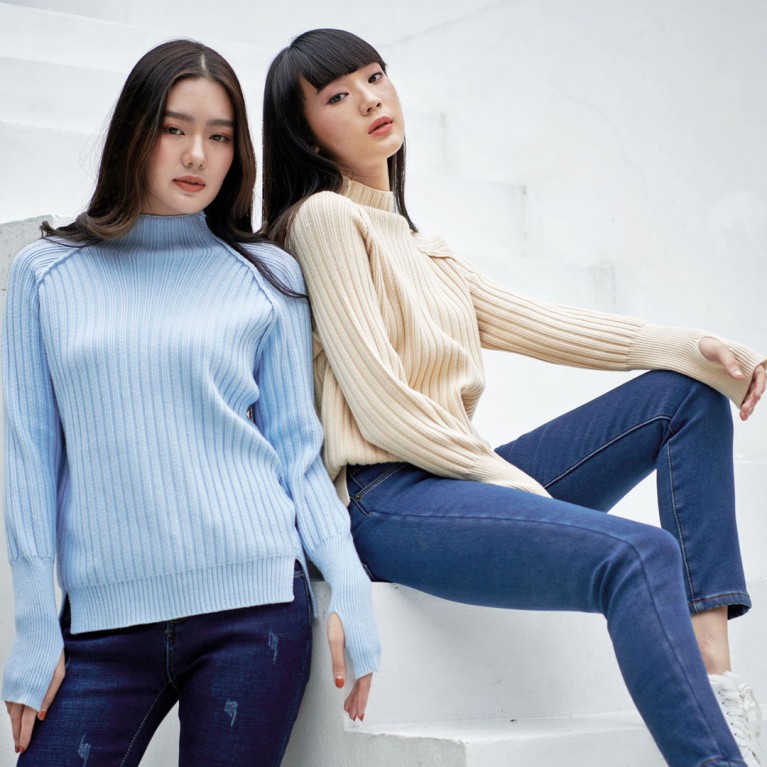 Hand knit sweater 2  (ดำ/ขาว/เทา/ครีม/ฟ้า/ชมพู)
