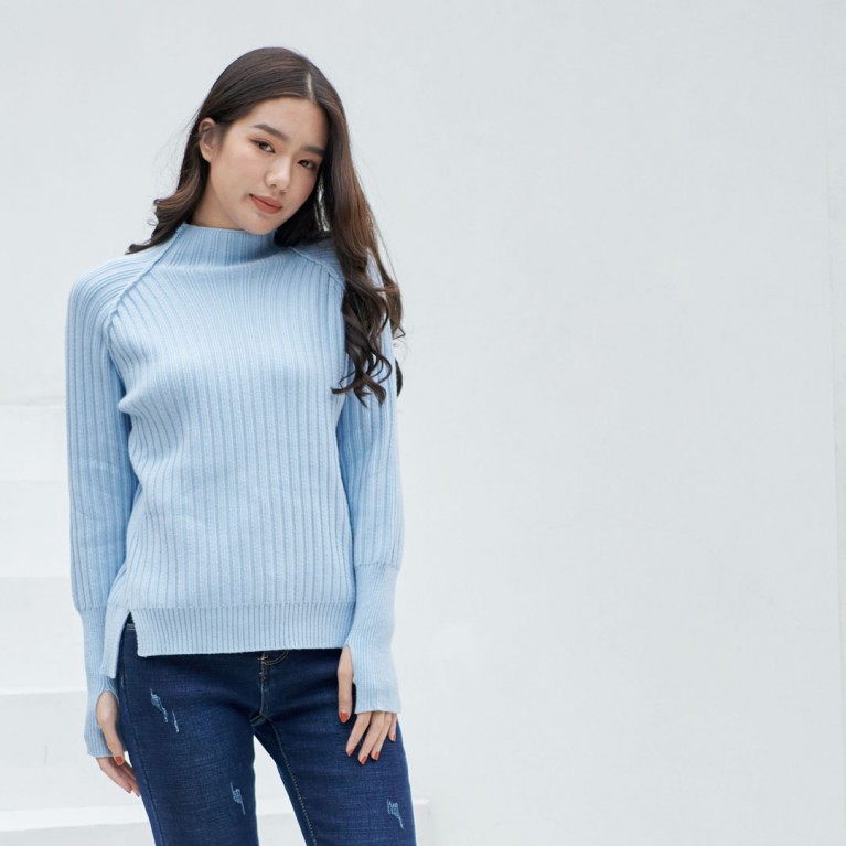 Hand knit sweater 2  (ดำ/ขาว/เทา/ครีม/ฟ้า/ชมพู)