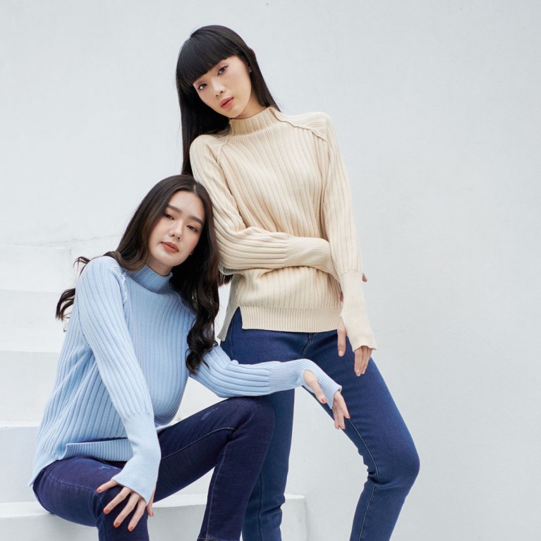 Hand knit sweater 2  (ดำ/ขาว/เทา/ครีม/ฟ้า/ชมพู)