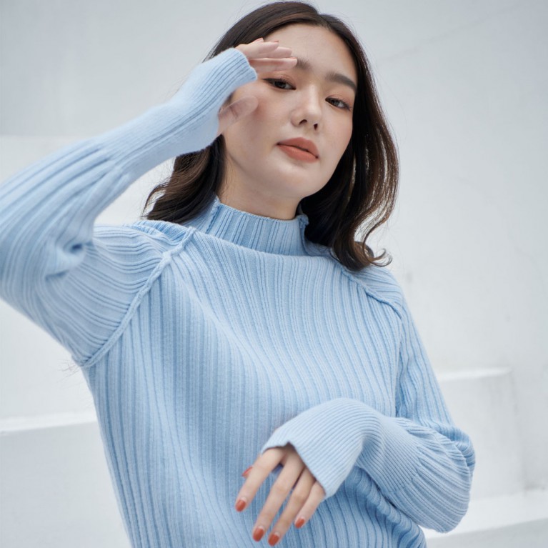 Hand knit sweater 2  (ดำ/ขาว/เทา/ครีม/ฟ้า/ชมพู)