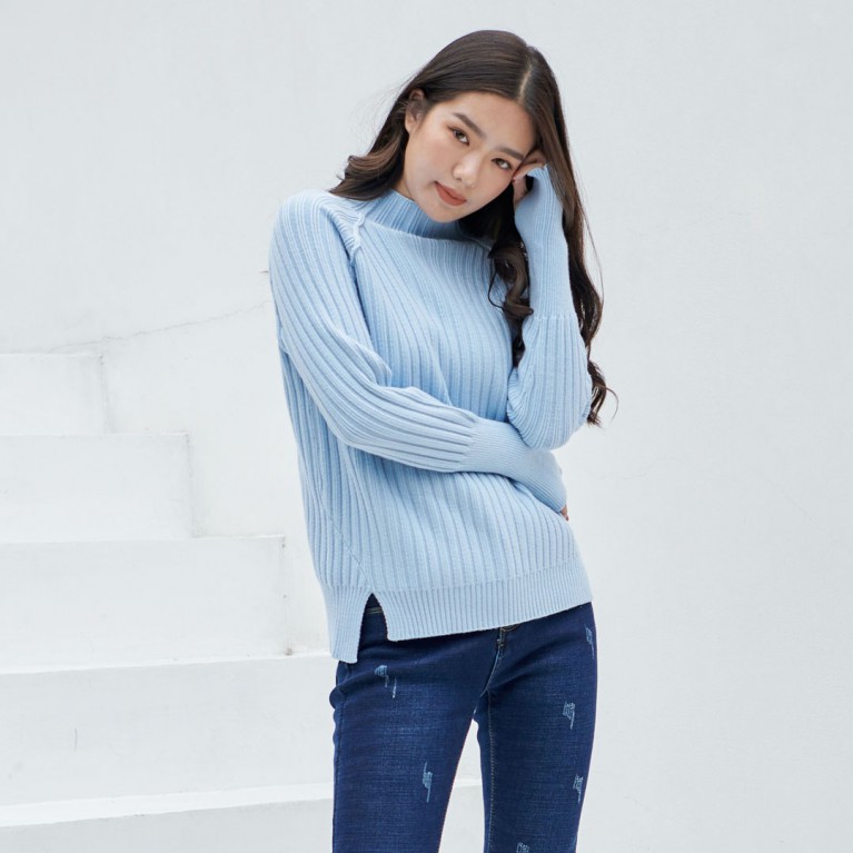 Hand knit sweater 2  (ดำ/ขาว/เทา/ครีม/ฟ้า/ชมพู)