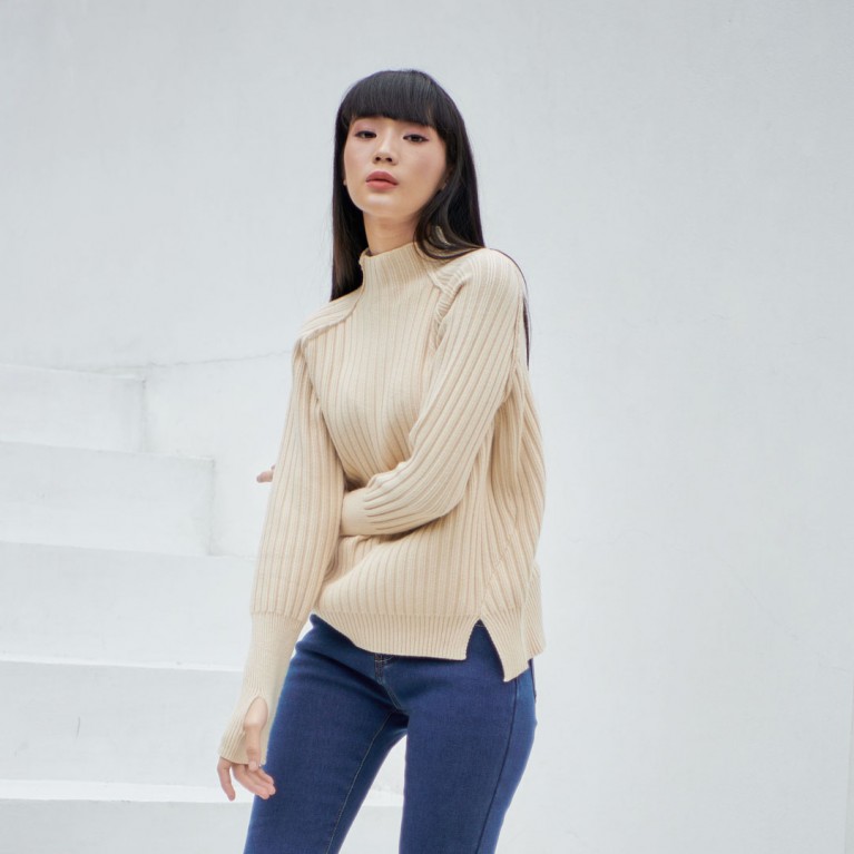 Hand knit sweater 2  (ดำ/ขาว/เทา/ครีม/ฟ้า/ชมพู)