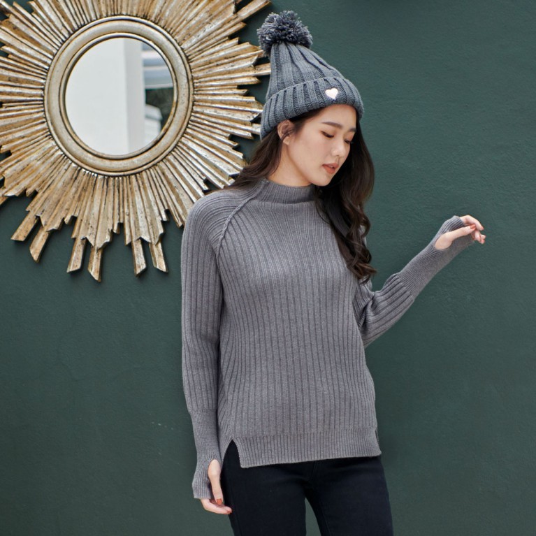 Hand knit sweater 2  (ดำ/ขาว/เทา/ครีม/ฟ้า/ชมพู)