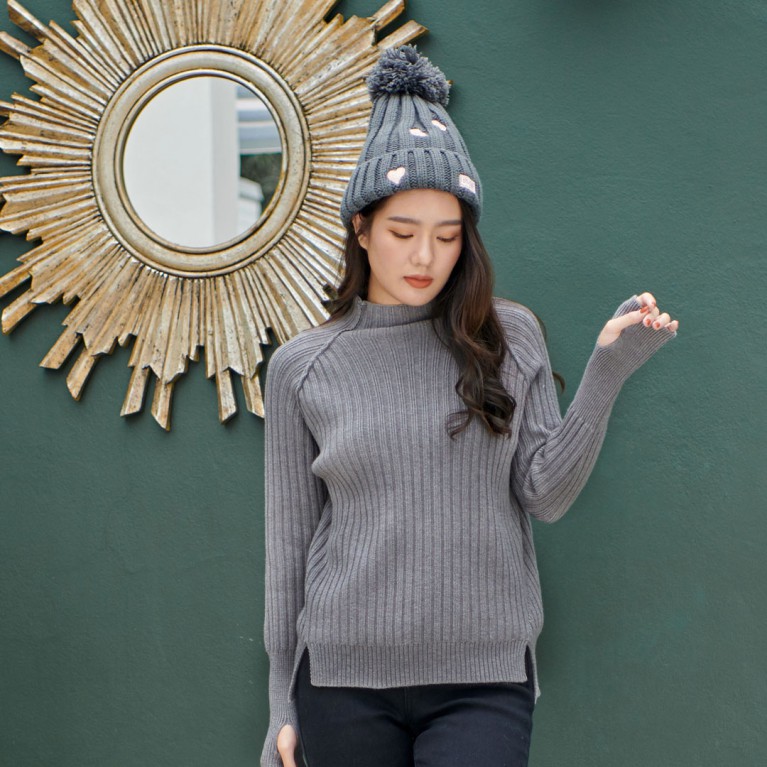 Hand knit sweater 2  (ดำ/ขาว/เทา/ครีม/ฟ้า/ชมพู)