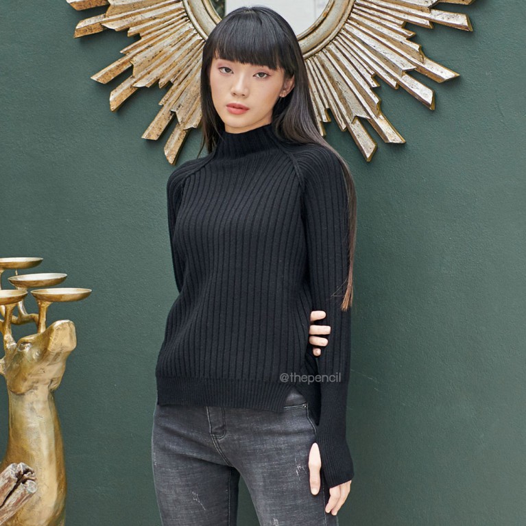 Hand knit sweater 2  (ดำ/ขาว/เทา/ครีม/ฟ้า/ชมพู)