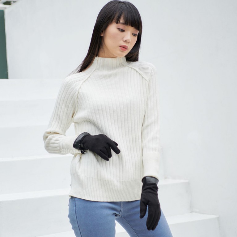Hand knit sweater 2  (ดำ/ขาว/เทา/ครีม/ฟ้า/ชมพู)