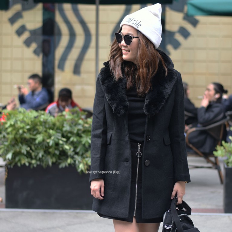 Fur collar wool coat (น้ำตาล/ดำ/เทา/ชมพู)