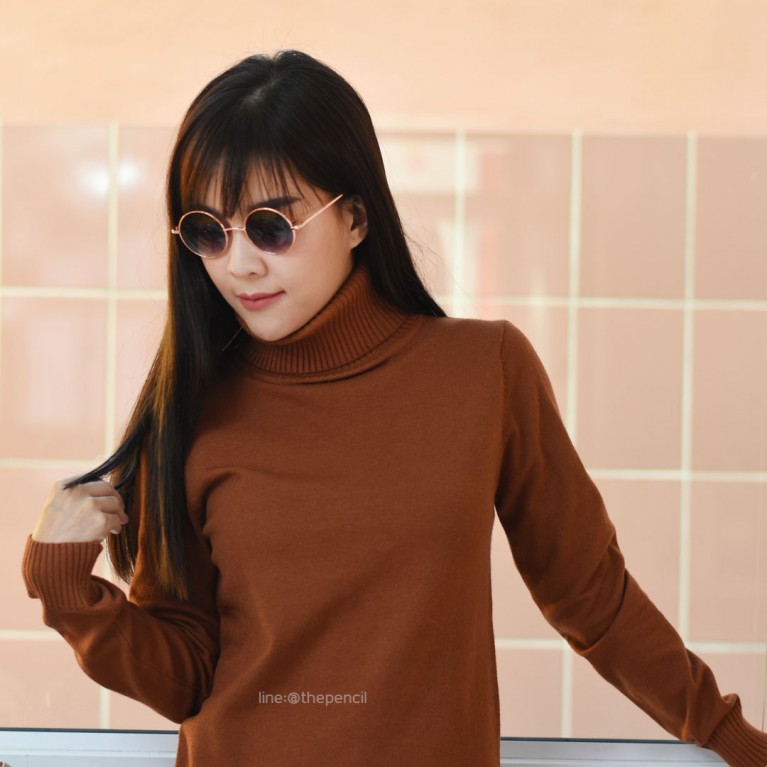 Basic turtleneck sweater (ขาว/เบจ/น้ำตาล/ดำ)