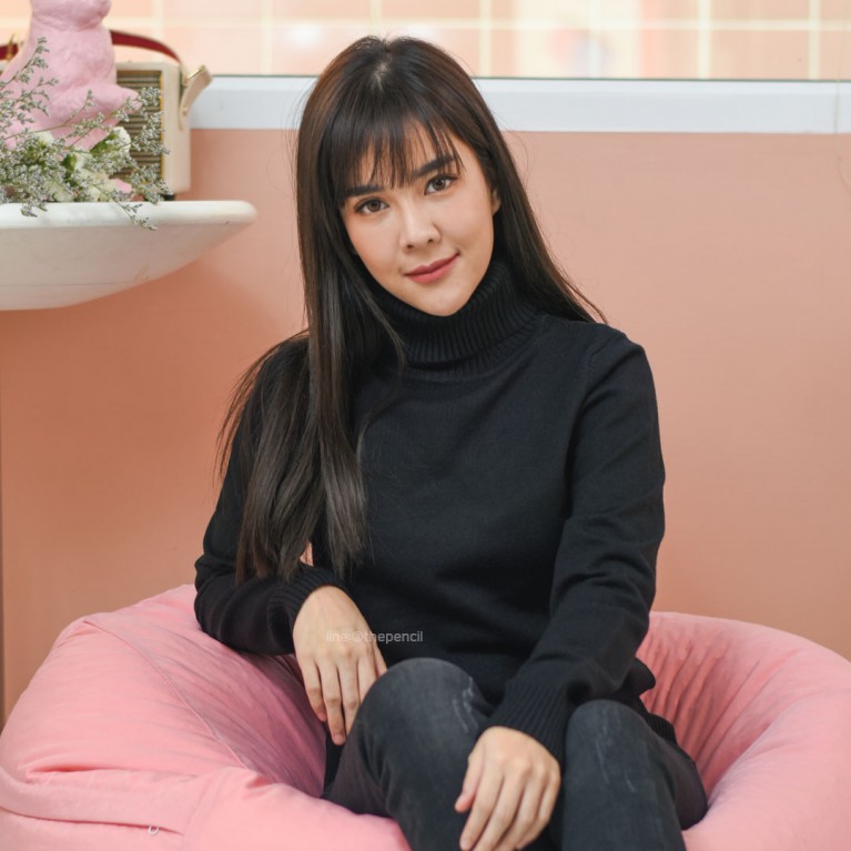 Basic turtleneck sweater (ขาว/เบจ/น้ำตาล/ดำ)