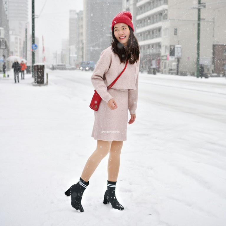 Oxford zock boots (ดำ/เบจ)
