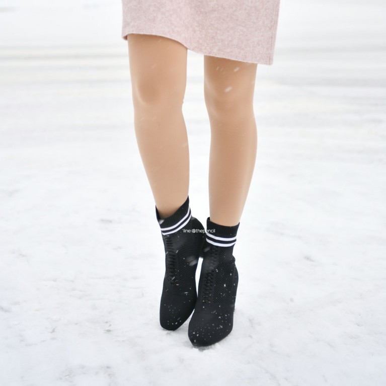 Oxford zock boots (ดำ/เบจ)