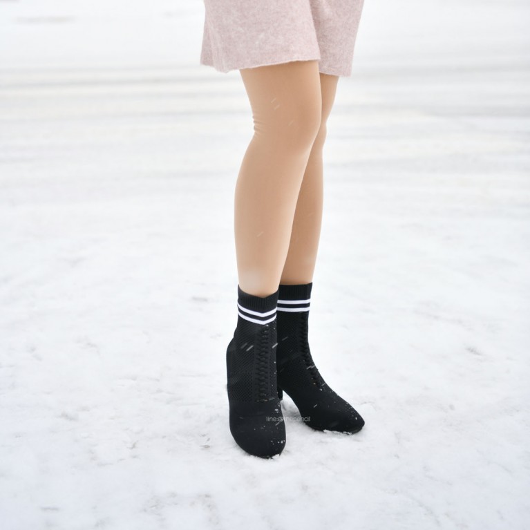 Oxford zock boots (ดำ/เบจ)