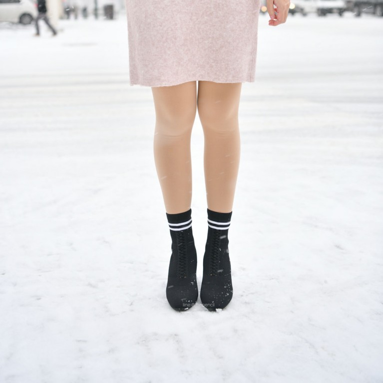 Oxford zock boots (ดำ/เบจ)