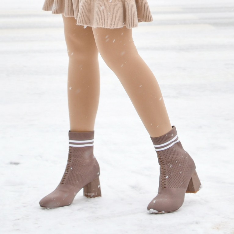 Oxford zock boots (ดำ/เบจ)