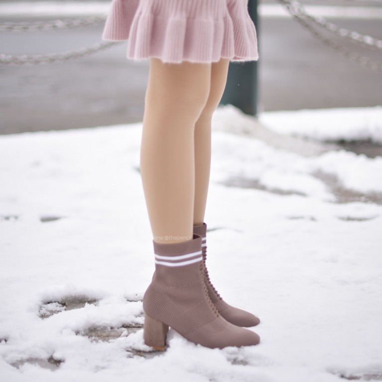 Oxford zock boots (ดำ/เบจ)