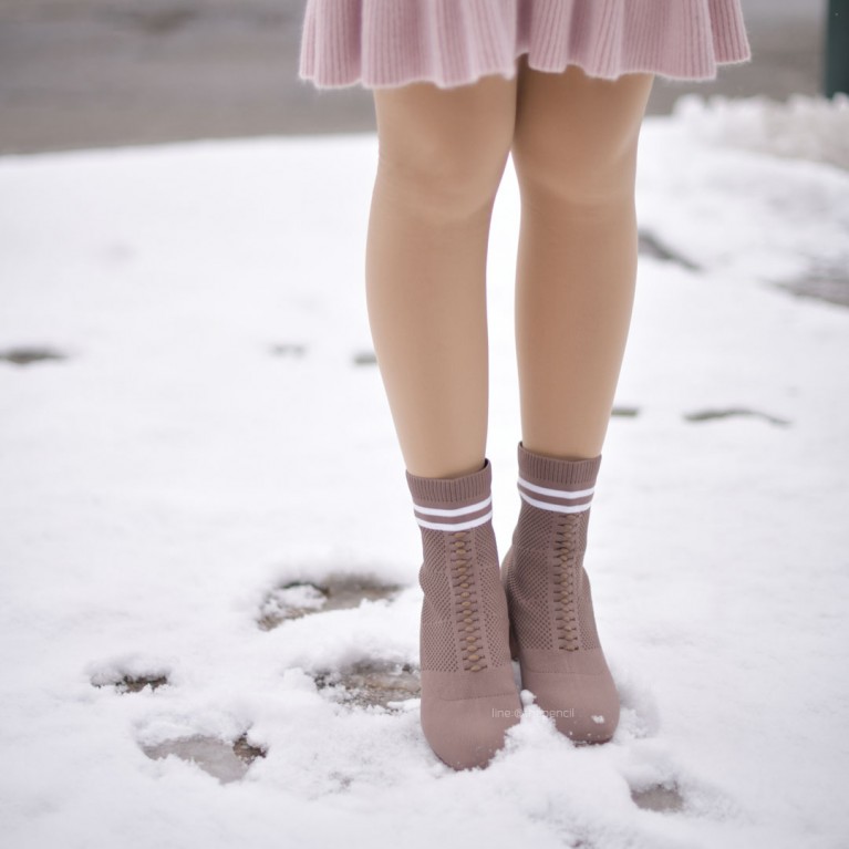 Oxford zock boots (ดำ/เบจ)